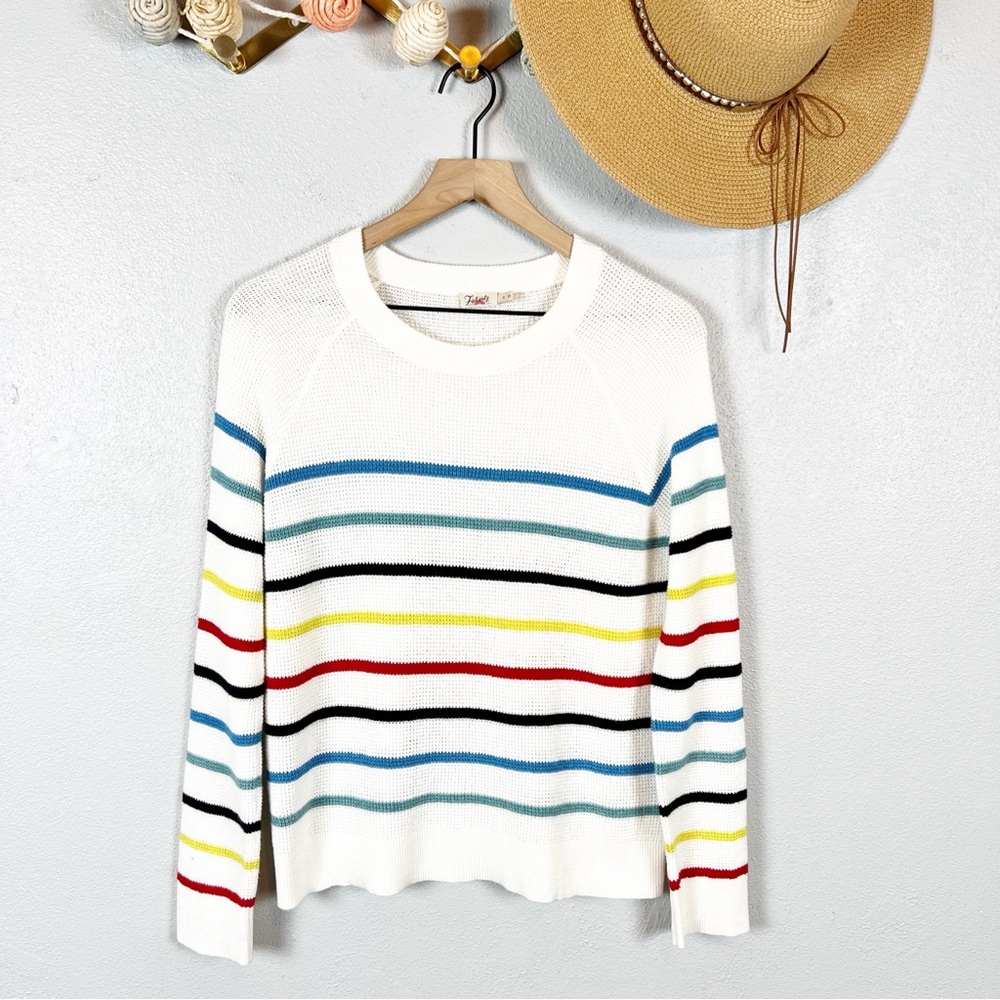 Faherty Throwback Crew Striped Sweater Organic Co… - image 7